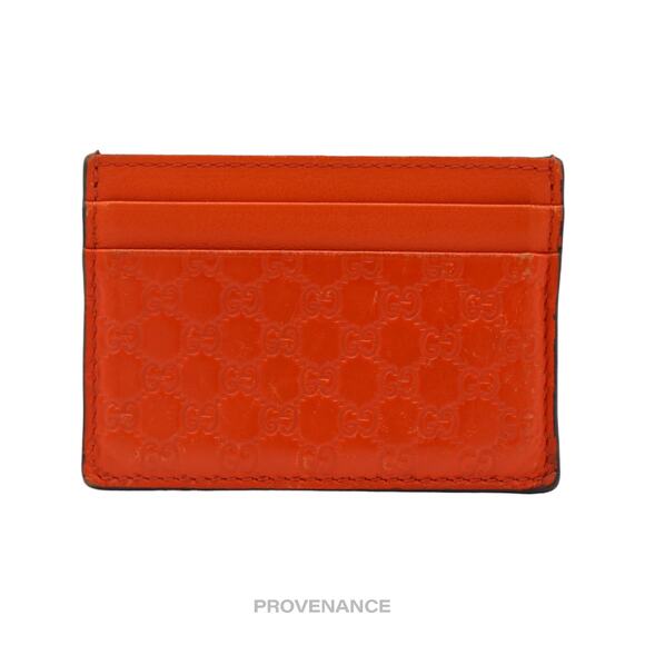 🔴 Gucci Card Holder Wallet - Orange MicroGuccissima Leather - Picture 3 of 4